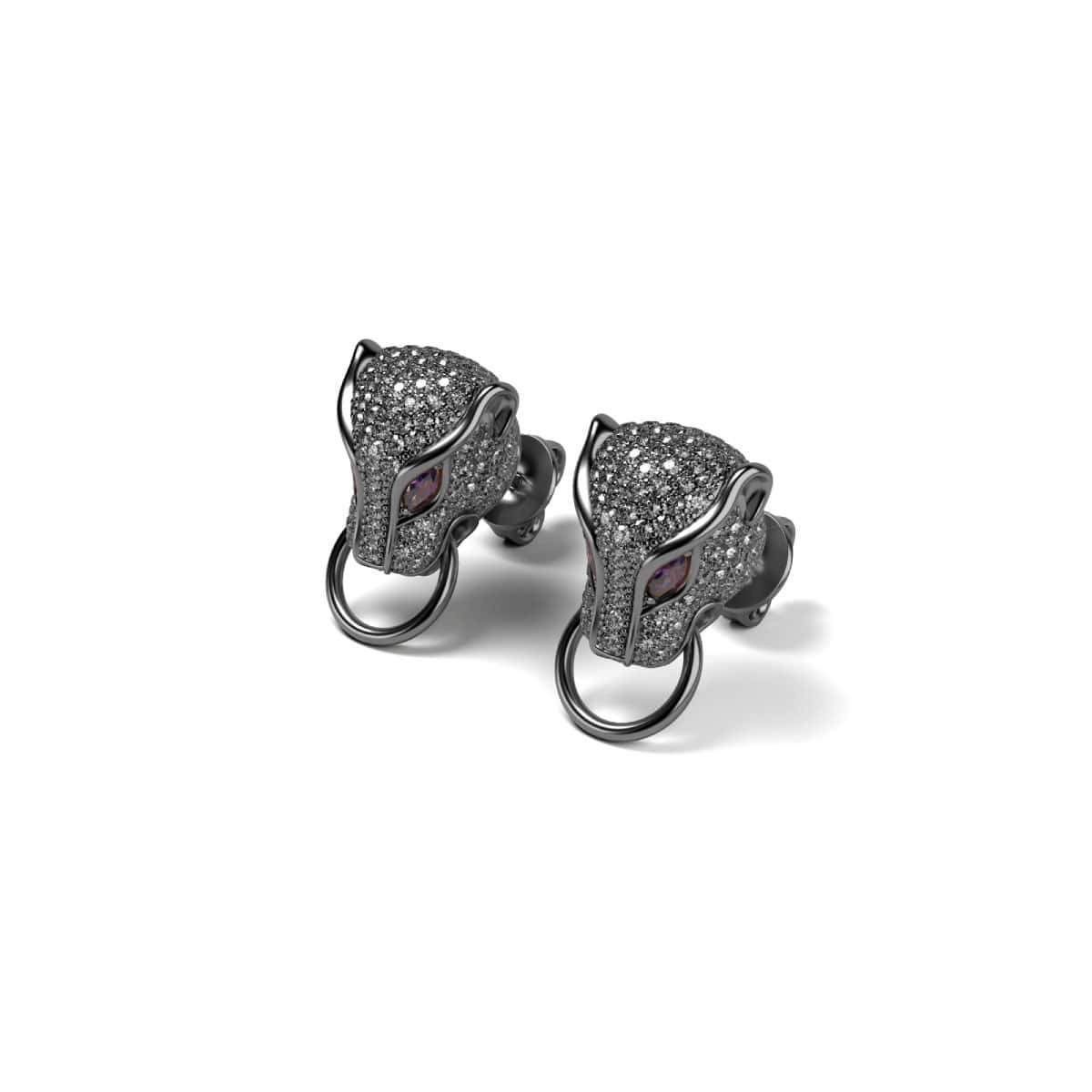 Panthera von Keysi Sayago | Rotguss | Zirkonia-Kristallohrringe